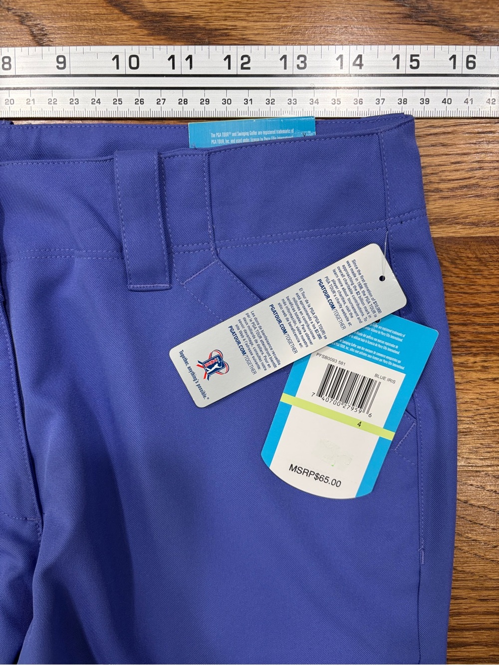 NWT PGA Tour Blue Iris 10" Golf Shorts (4) - Picture 5 of 8